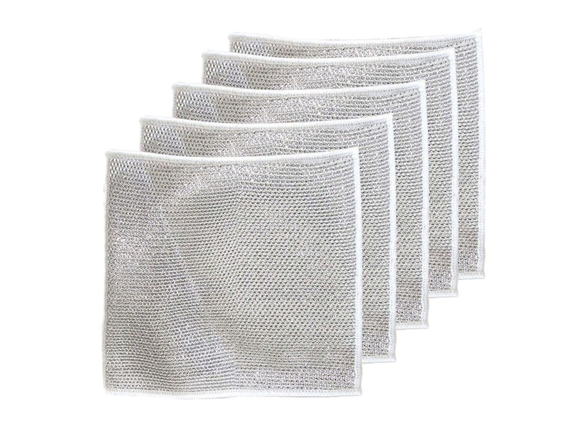 MEOIRUERY Panos De Limpeza Reutilizáveis, Panos De Limpeza Duráveis E Reutilizáveis Com Malha De Aço Inoxidável De Poros Finos E Resistentes À Ferrugem, Alterna