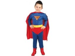 Fato de Menino DISFRAZZES Super-Herói Azul E Vermelho Musculado (Tam: 3 a 4 anos)