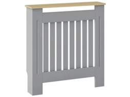 Cobertura Radiador de Mdf e Melamina de Madeira com Dispositivo Anti tombo e Desenho 78x19x83 Cm Cinza