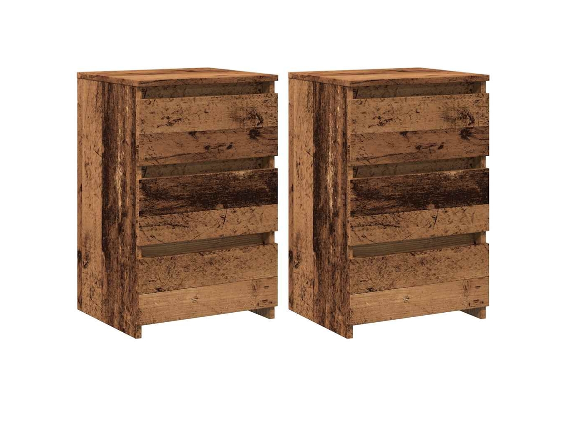Bedside Cabinet, Bedside Cabinets Vidaxl Marrom Madeira Processada (n/a)