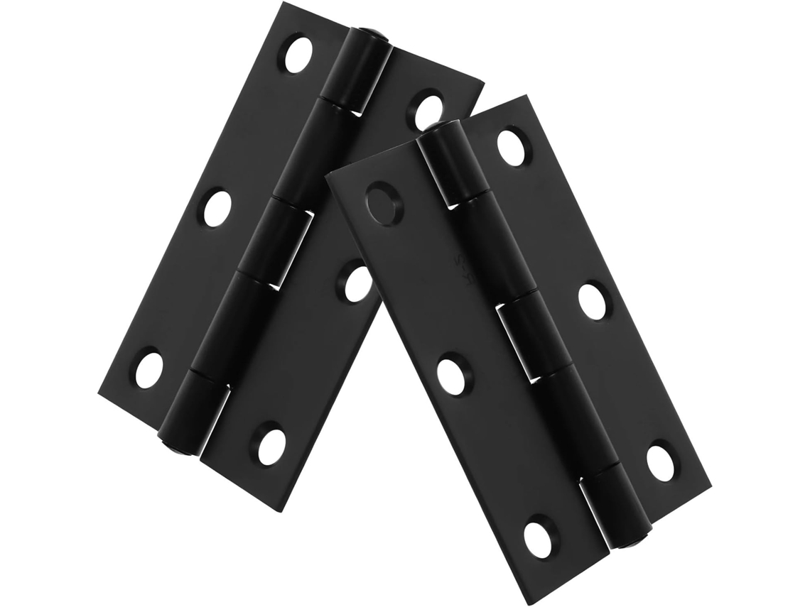 2 Dobradiças De Aço Inoxidável Pretas 7,6 Cm (3 Polegadas) Para