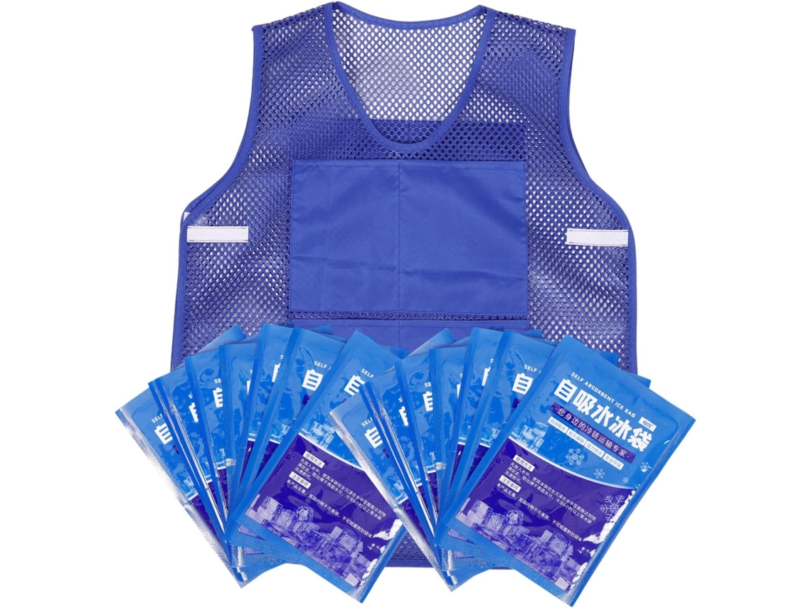 Colete Refrescante Masculino, Jaqueta De Trabalho Para Atividades Ao Ar Livre Com Resfriamento Por Gelo, Efeito Refrescante E Térmico