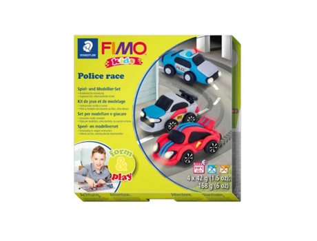 Coffret Modelage Enfant Pâte Polymère Voitures de Police Staedtler (Idade Mínima: 8 anos)