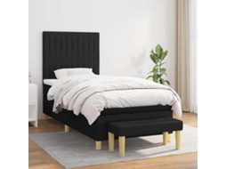 Vidaxl Cama Com Molas/colchão 90x190 Cm Tecido Preto