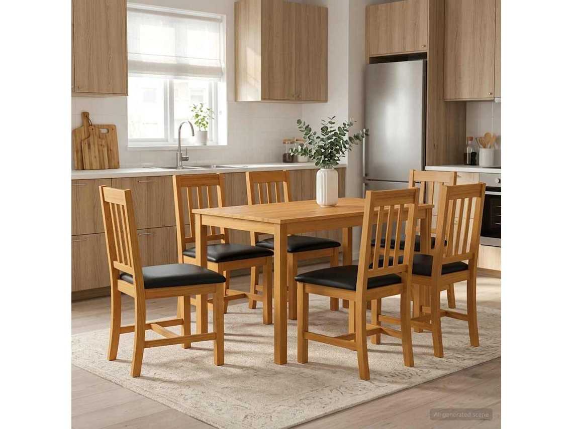 Vidaxl Conjunto De Sala De Jantar 7 Unid. Preto