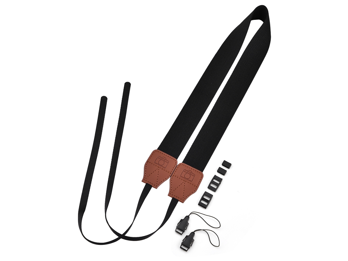 Correa De Cámara De Poliéster Colorida Ancha 1cm Para Hombro Y Cuello Universal (negro)