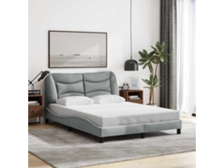 Vidaxl Estrutura de Cama Sem Colchão Hvar 140x200 Cm Tecido Cinzento claro