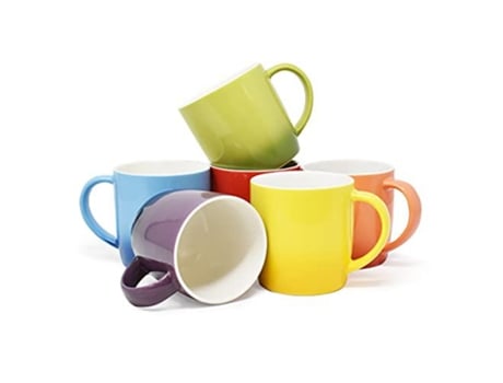 Conjunto de 6 Canecas de Café Coloridas 380 Ml