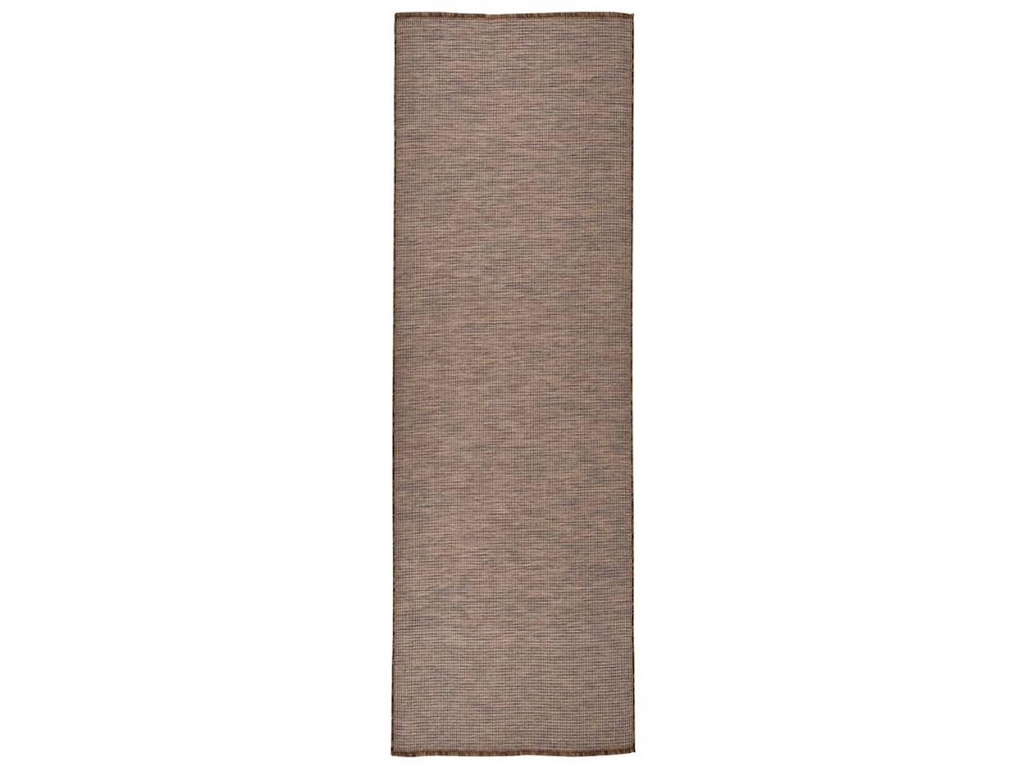 Vidaxl Tapete De Tecido Plano Para Exterior 80x250 Cm Castanho