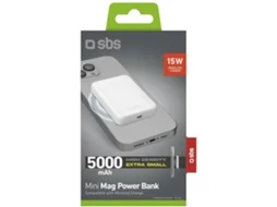 Powerbank SBS Mini MagSafe (Type-C - 15W - 5000 mAh - Branco)