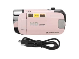 Câmara Digital 1080p Ecrã Giratório 2,4" Gravadora Zoom 16x Vídeo Hd com Luz Preenchimento CHARM