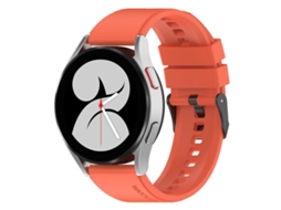 Bracelete Para Samsung Galaxy Watch 5 Pro (45mm) - Silicone Black Buckle Step (20mm) - Laranja