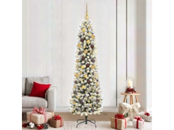 Vidaxl Árvore De Natal Artificial Branco 210 Cm Pvc, Metal E Plástico