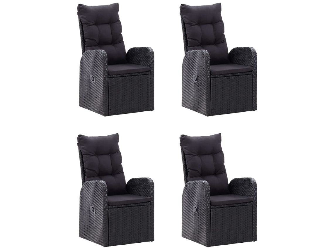 Maison Exclusive - 5 Pcs Conjunto De Jantar De Jardim Preto
