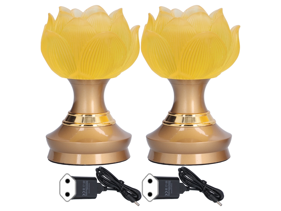 LAXISCREED: Lâmpada Led Budista Amarela com Estátua Buda, Ajustável e Floral 100 240v LAXISCREED