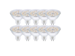 Lâmpadas LED Gu5.3 Mr16 12v 3w NOVA LINE, Equivalente a 30w, 3000k, Pacote de 10, Classe Energética