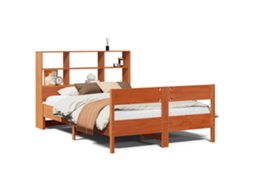 Cama com Estante Sem Colchão 135x190 Cm Pinho Maciço MAISON EXCLUSIVE