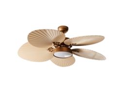 Ventilador De Techo Con Luz Beliani Bormejo De Hierro Dorado 130x130x53
