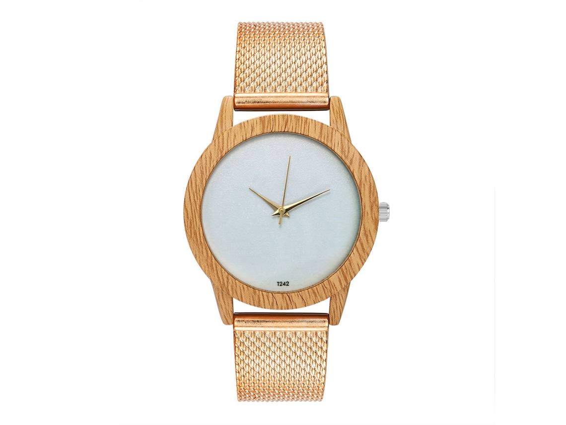 Reloj De Cuarzo Con Cinturón De Silicona Moda Unisex Pulsera Oro Rosa