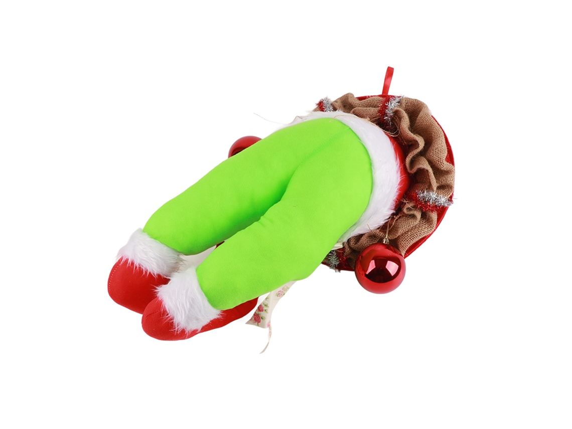 Guirlanda de Natal de Pelúcia Verde Ladrão Decorativa Porta Janela S/MARCA