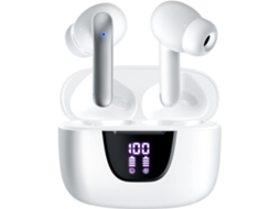 Auscultadores Bluetooth 5.3 45h Reprodução Ecrã Led Microfone Controlo Tátil IPX5 JIAPEI