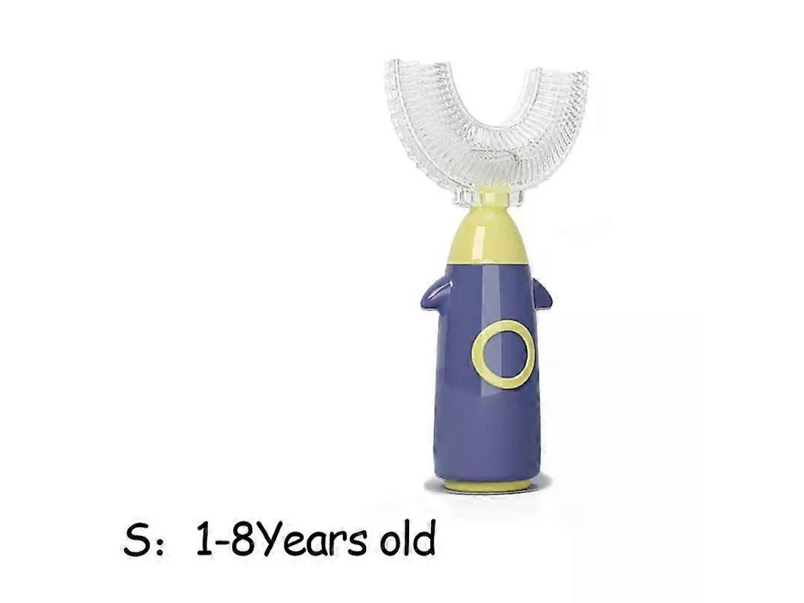 Escova de Dentes Infantil em Formato U, Silicone com Rotação 360 ​​graus e Cabo para L Impeza Bucal. GOKOCO