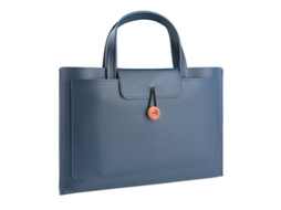 Bolsa Para Portátil Czhhmart Em Pu Impermeável, Proteção 360°, Compatível Com Notebooks De 15,6 E 16 Polegadas Azul-marinho