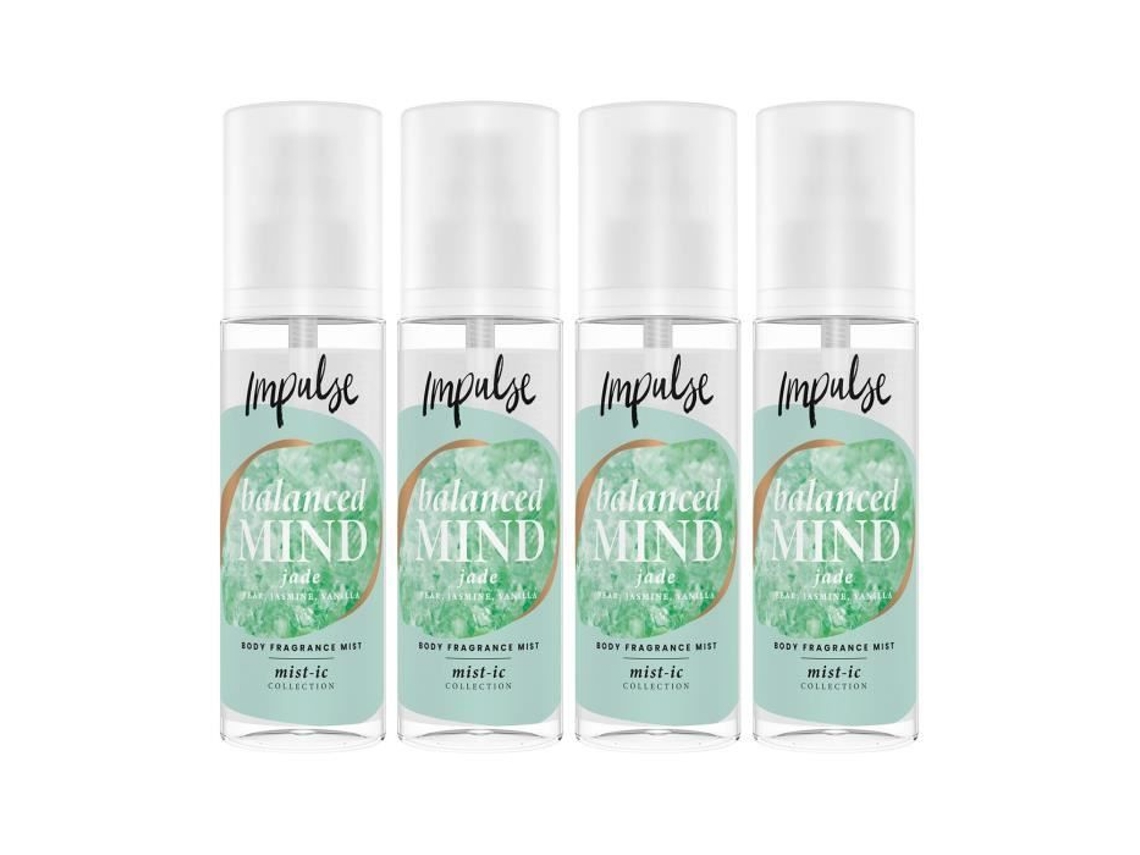 "desodorante Corporal Impulse Balanced Mind Body Fragrance Mist Frutado, Jasmim & Baunilha Quente, 3x150ml"