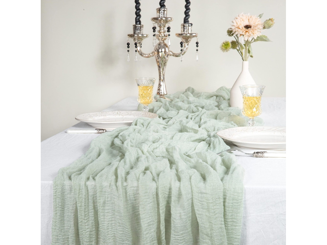 Runner Mesa Gaze Cinza Verde 90x300cm