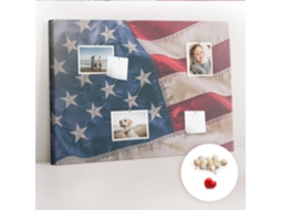 Lousa De Cortiça Bandeira Americana Para O Quarto Das Crianças Espelharte (100x70 Cm)