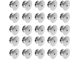 Conjunto de 30 pinos de metal estampados com trava, sem necessidade de ferramentas, ideais para joias e artesanato.