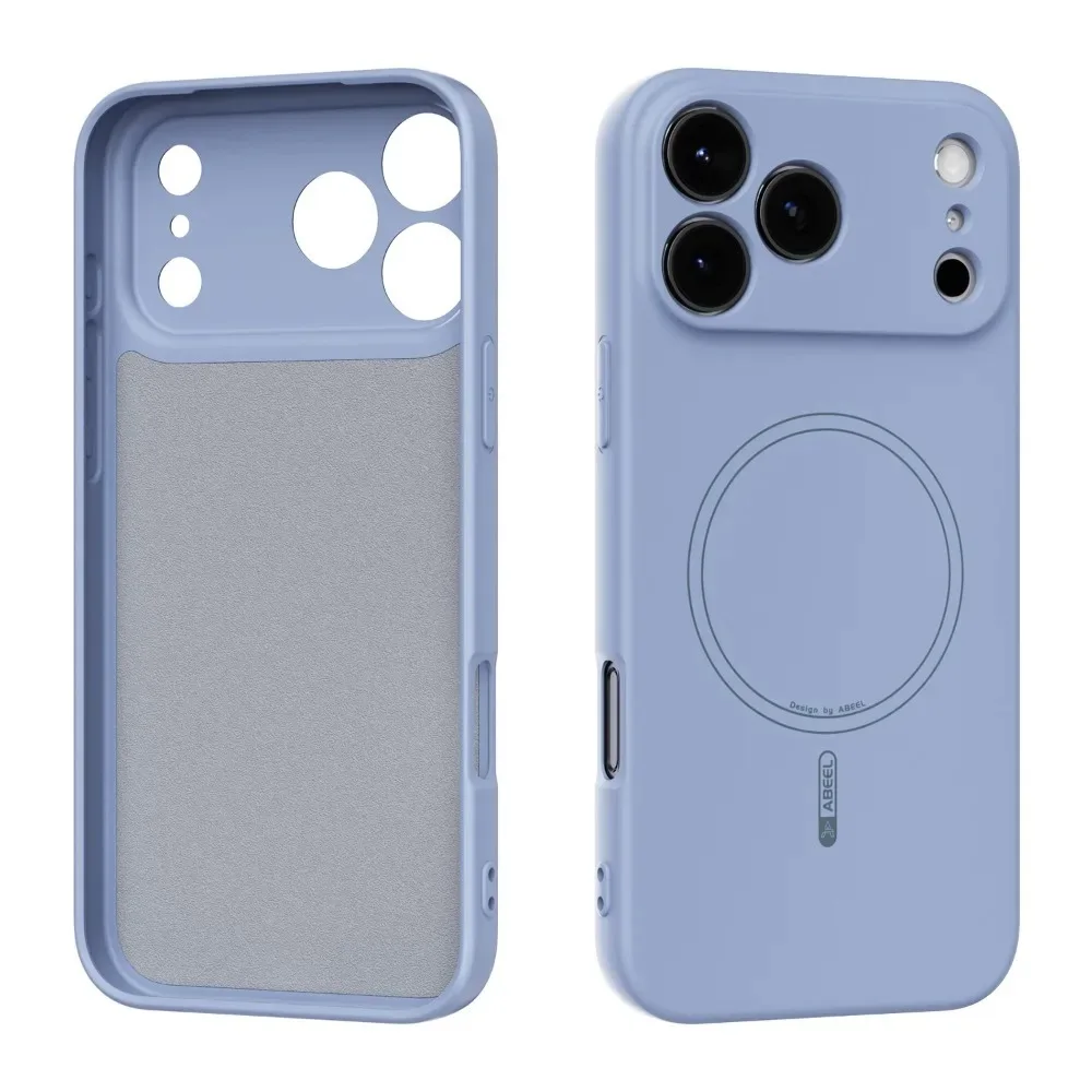 Capa De Silicone Líquido Para Iphone 15 Pro (azul Celeste) Com Função Magnética Magsafe.