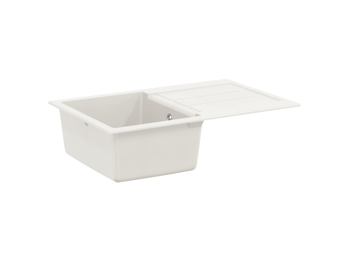 Vidaxl Pia Branco 780 X 500 Mm 80% Quartzo E 20% Resina