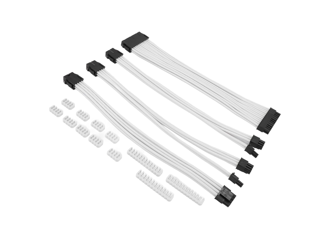 Cabo Extensor De 4 Peças Para Placa Mãe, Cpu E Placa De Vídeo Com Design Em Nylon Trançado.