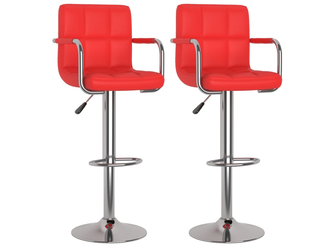 Bancos de Bar 2 Pcs Couro Artificial Vermelho MAISON EXCLUSIVE