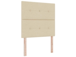 Cabeceira | Painel De Cama Ajustável Em Altura Com Cabeceira Creme 100 Cm Tecido
