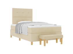 Cama Box com Colchão com Cabeceira Creme Tecido MAISON EXCLUSIVE (120x200 cm)