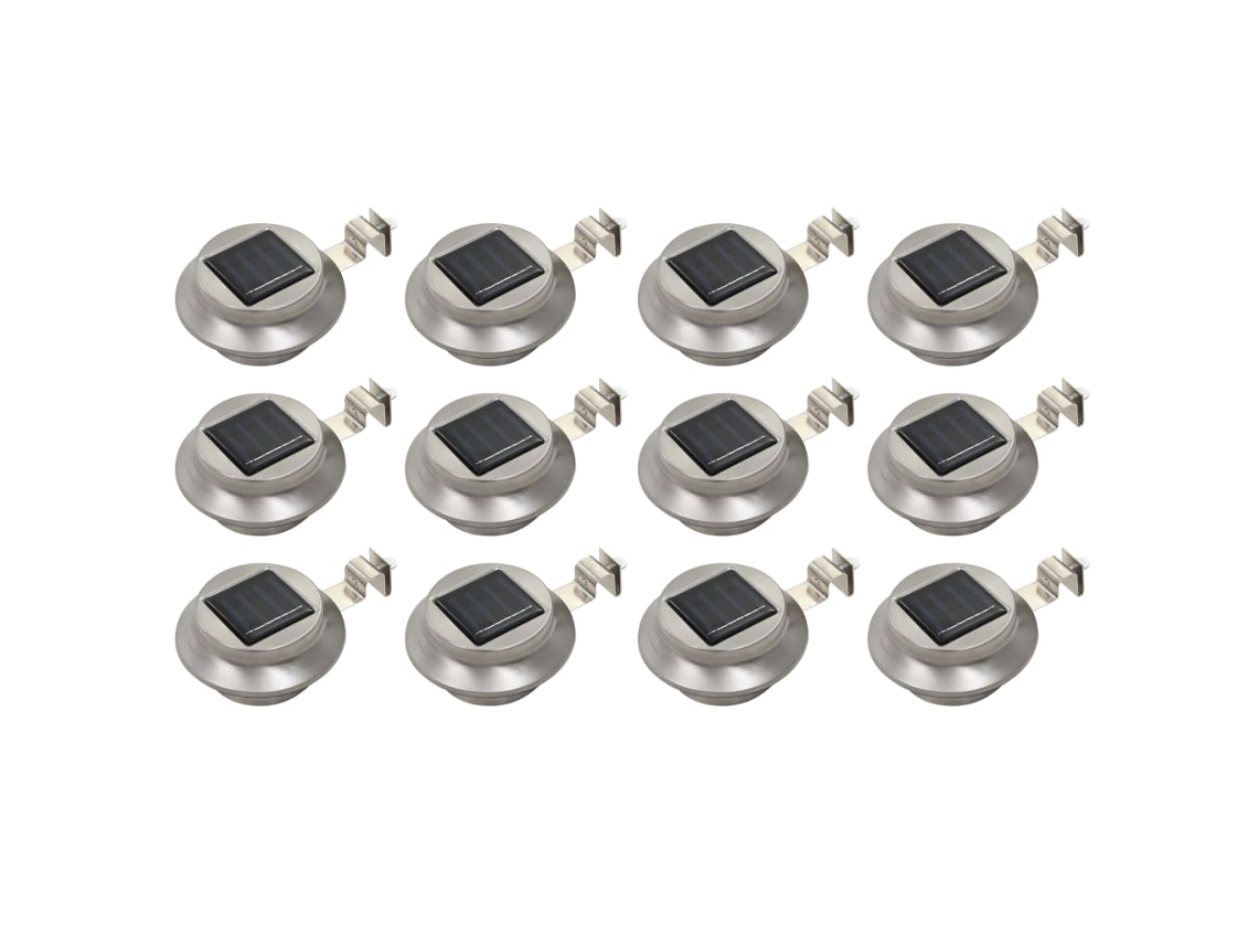 Vidaxl Candeeiro De Exterior Solar Led 12 Pcs Branco Redondo 12 Cm