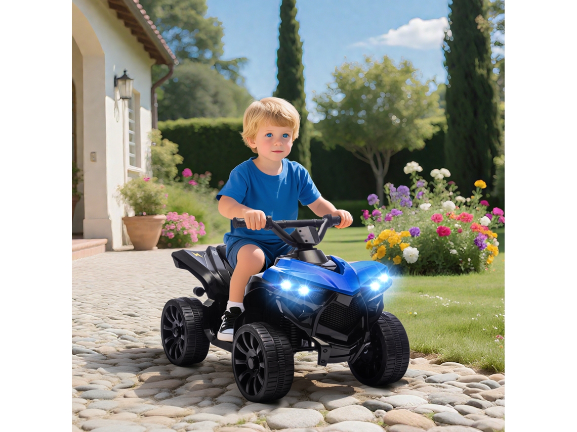 Quad Elétrico Infantil 6v Com Ré, Música, Farol Led, Azul