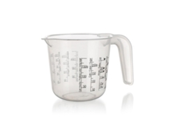 Medidor Transparente De Plástico, 0,25 L, Para Produtos Sólidos E Líquidos, Com Marcações