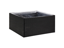 Garden Planter, Garden Planters Vidaxl Preto Rattan / Vime (80 X 80 X 40 Cm)