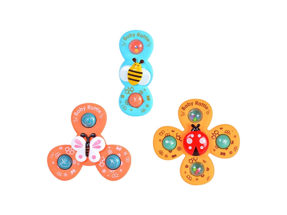 Mali 3pcs Piao de Sucção Giratório Brinquedo Banho Bebê Topo Giratório Animais Infantil Mesa Cadeira