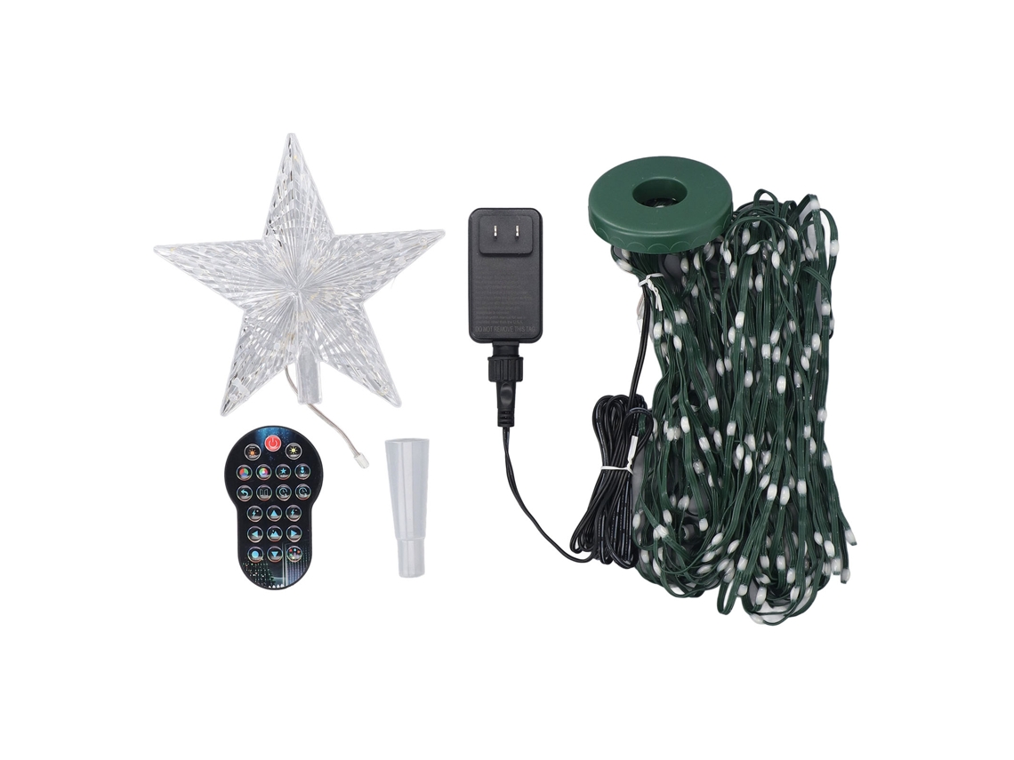 Luces de Navidad de 400 Leds Multicolor para Árbol, 1.5m, 27 Modos, Control Bt/app, Plug Ee.uu.