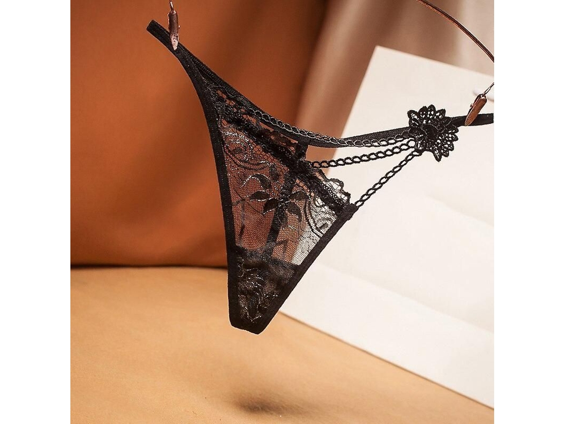 2026 tanga Mujer Transparente Encaje Bordado Floral Tela Red+algodón Bajo Cintura Talla Única Sexy