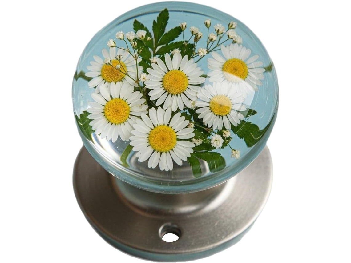 Maçaneta De Porta Interna Com Design Floral Artístico