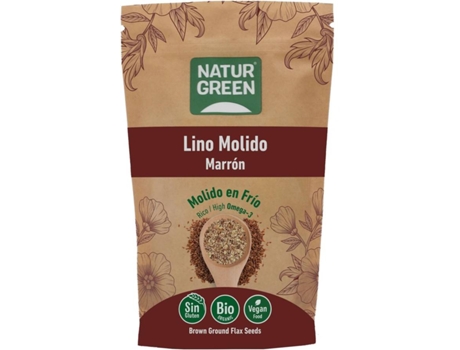 SEMILLAS DE LINO MARRÓN MOLIDO ECOLÓGICAS 225 GR