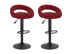 Vidaxl Bancos De Bar 2 Pcs Veludo Vermelho Tinto