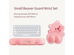 Mouse pad com laço de castor fofo para mulheres, pequeno apoio de pulso para laptop, apoio de pulso antiderrapante para mesa de escritório YWP