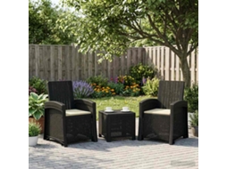 Vidaxl Cadeira De Jardim Reclinável Com Aparência De Rattan 2 Pcs Pp