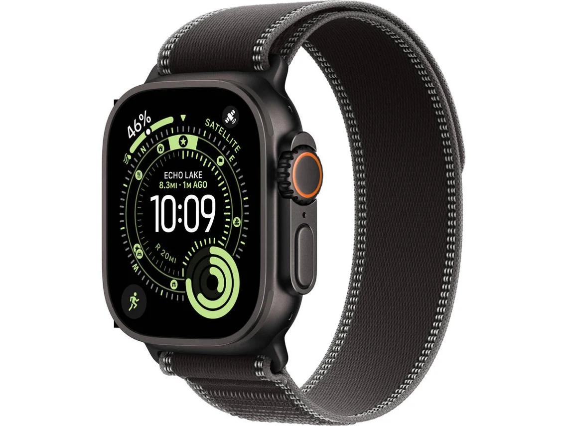 APPLE Watch Ultra 3 GPS + Cellular 49 mm Titânio Preto com Loop Trail Preto/Carvão (Tamanho M/L)